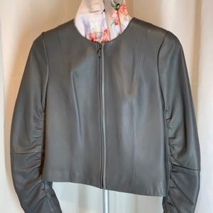 ANTONIO MELANI Gray Leather Jacket